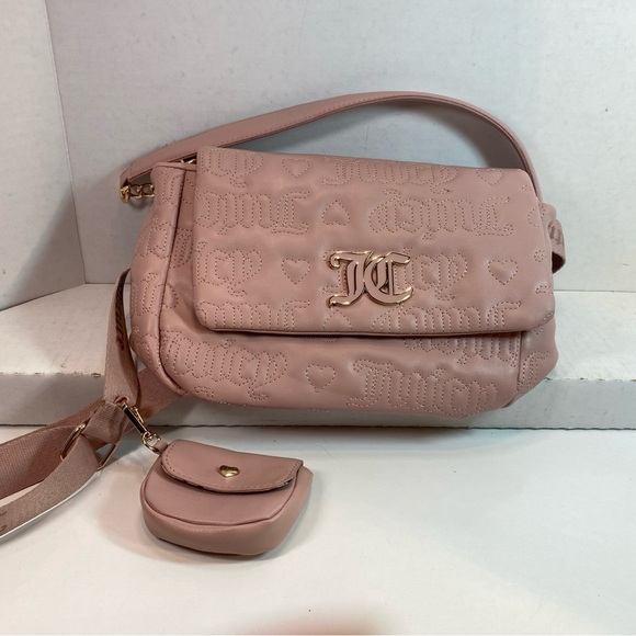Juicy Couture Handbags - Juicy Couture Purse Crossbody Shoulder Strap Pink Color with gold chain Accents